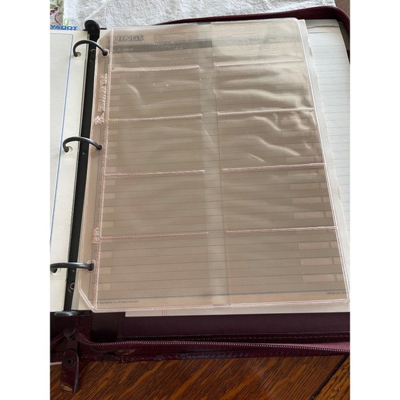 Daily Planner Leather Zipper Case Oxblood Three Ring - Picture 7 of 10